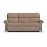 Bernard Power Reclining Sofa With Console, Power Headrest, & Lumbar | Flexsteel