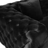 Clarice - Transitional Black Velvet Loveseat - View Image 1