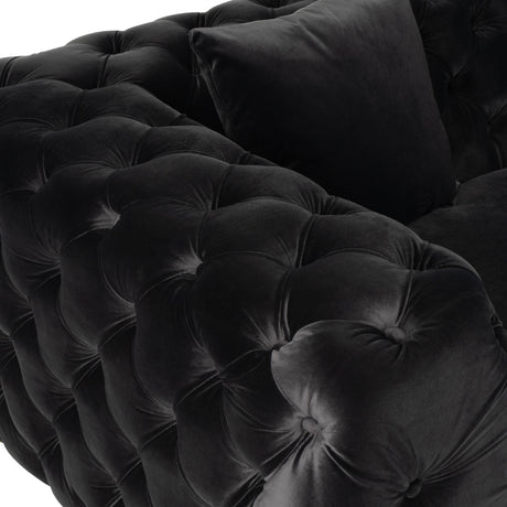 Clarice - Transitional Black Velvet Loveseat - View Image 1