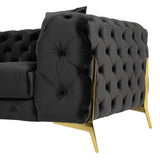 Clarice - Transitional Black Velvet Loveseat - View Image 1