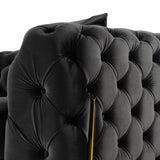 Clarice - Transitional Black Velvet Loveseat - View Image 1
