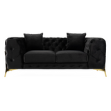 Clarice - Transitional Black Velvet Loveseat - View Image 1