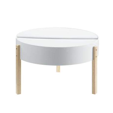 Acme - Bodfish Coffee Table 83215 White & Natural Finish