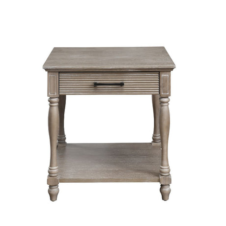 Acme - Ariolo End Table 83222 Weathered Oak Finish