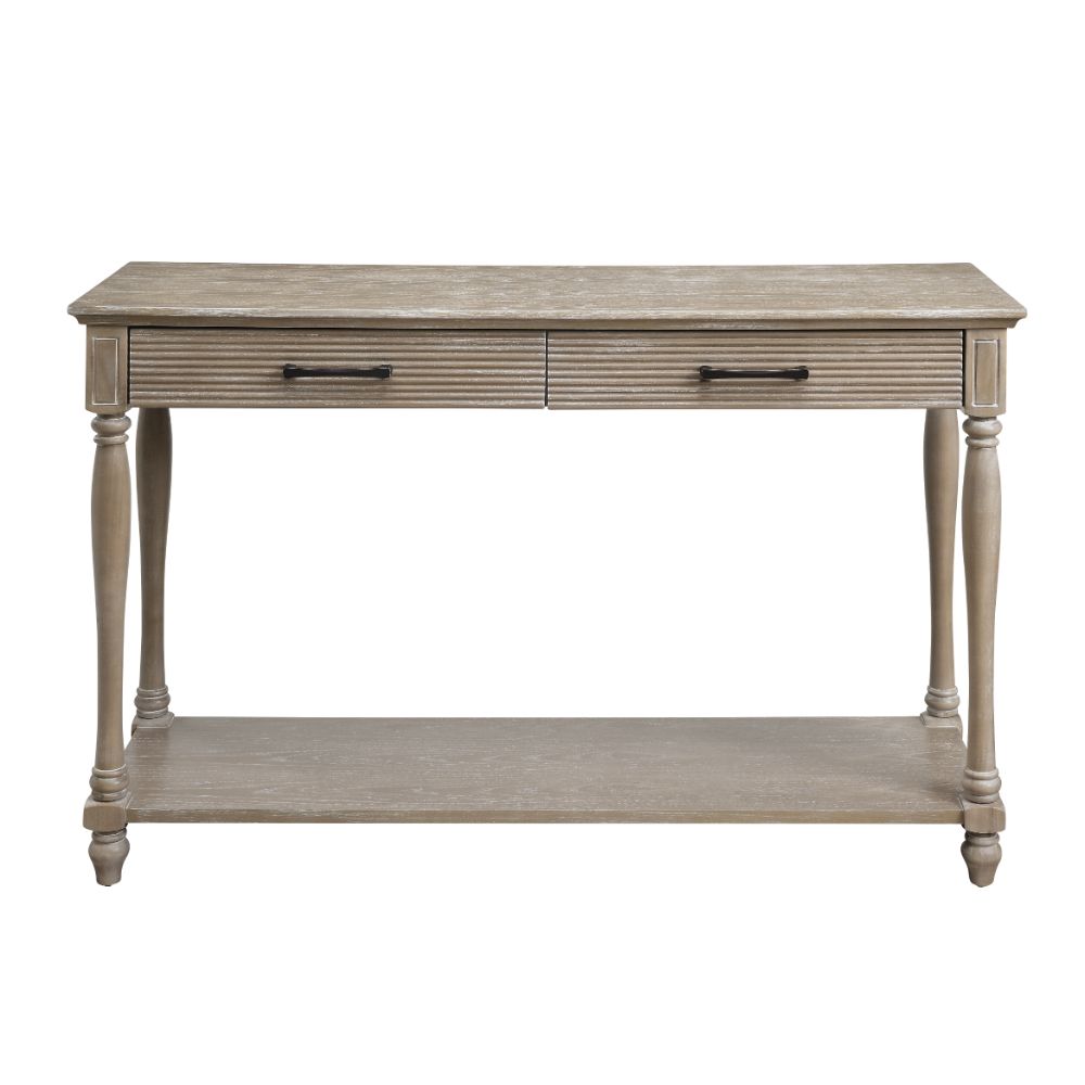 Acme - Ariolo Sofa Table 83223 Weathered Oak Finish