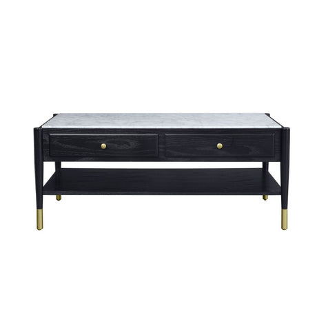 Atalia Coffee Table 83225 Marble Top & Black Finish | Acme - 83225 - Home Elegance USA - 2