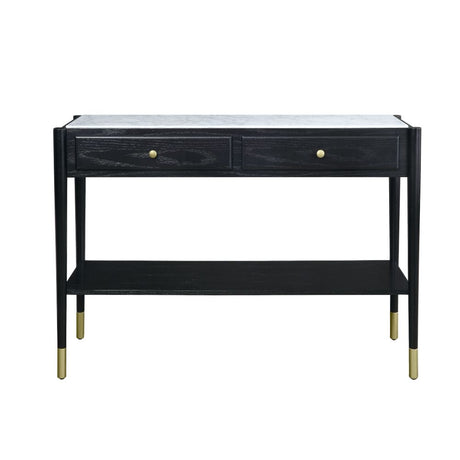 Atalia Sofa Table 83228 Marble Top & Black Finish | Acme - 83228 - Home Elegance USA - 2