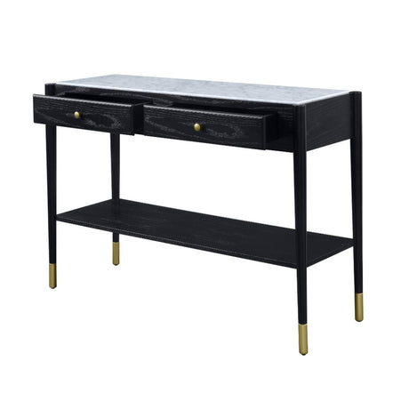 Atalia Sofa Table 83228 Marble Top & Black Finish | Acme - 83228 - Home Elegance USA - 3