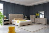 Florence - Modern Beige Leatherette + Gold Dresser - View Image 1