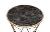 Acme - Cicatrix Coffee Table 83300 Engineering Stone Glass Top & Champagne Finish