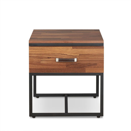 Acme - Sara I End Table 83317 Walnut & Sandy Black Finish