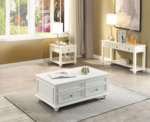 Acme - Natesa Coffee Table W/Lift Top 83325 White Washed Finish