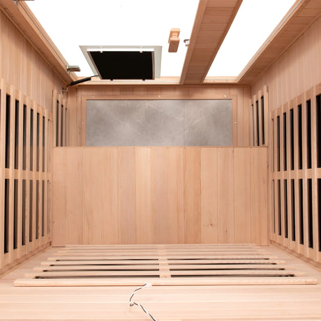 Low EMF Hemlock Far-Infrared Indoor Sauna with Heating Panels – One Person - sold by Home Elegance USA