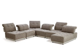 Ekron - Modern Brown & Beige Fabric Modular Sectional Sofa - View Image 1