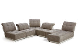 Ekron - Modern Brown & Beige Fabric Modular Sectional Sofa - View Image 1