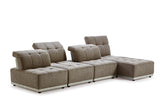 Ekron - Modern Brown & Beige Fabric Modular Sectional Sofa - View Image 1