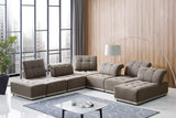 Ekron - Modern Brown & Beige Fabric Modular Sectional Sofa - View Image 1