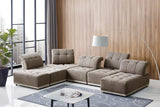 Ekron - Modern Brown & Beige Fabric Modular Sectional Sofa - View Image 1