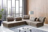 Ekron - Modern Brown & Beige Fabric Modular Sectional Sofa - View Image 1