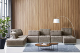Ekron - Modern Brown & Beige Fabric Modular Sectional Sofa - View Image 1