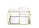 Acme - Uchenna Coffee Table 83470 Clear Glass & Gold Finish Finish