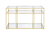 Acme - Uchenna Sofa Table 83473 Clear Glass & Gold Finish