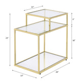 Acme - Uchenna Accent Table 83474 Clear Glass & Gold Finish