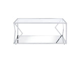 Acme - Virtue Coffee Table 83480 Clear Glass & Chrome Finish