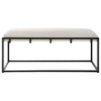 Paradox Iron & Fabric Bench White & Black - White / Black by Uttermost - View 1