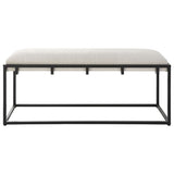 Paradox Iron & Fabric Bench White & Black - White / Black by Uttermost - View 1