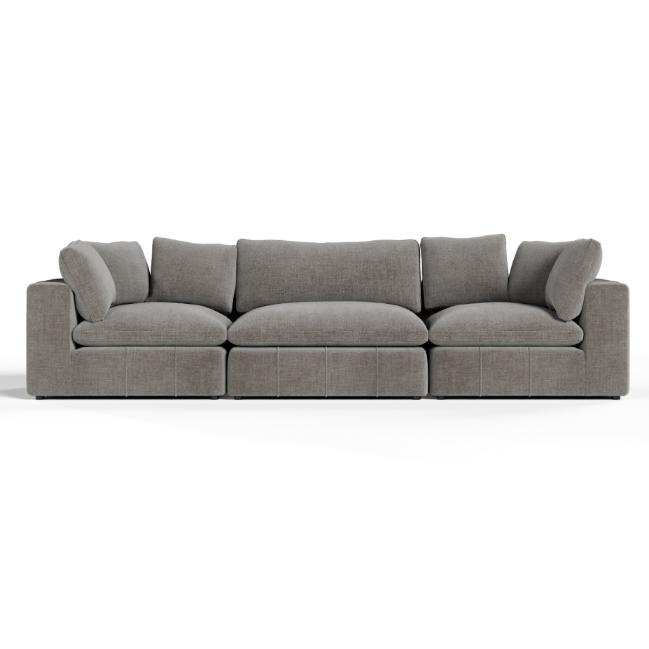 Vicki - Modern Grey Fabric Modular Sectional Sofa-3-Piece Sectional - View Image 1