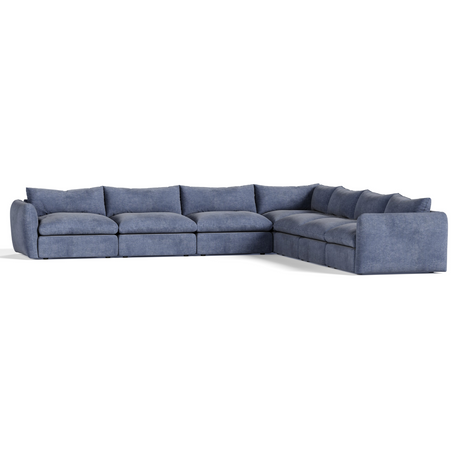 Kinsey - Modern Blue Fabric Modular Sectional Sofa-7-Piece Sectional - View Image 1