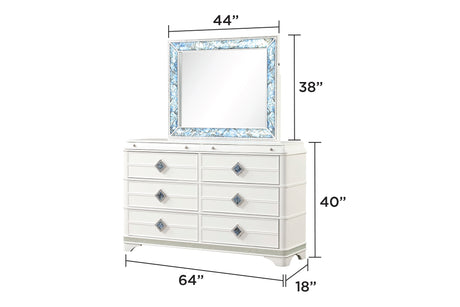Laguna Modern Style 4 Pc King Upholstered Bedroom Set Made with Wood and Crystal Accents in White(CA INVENTORY) - sold by Home Elegance USA