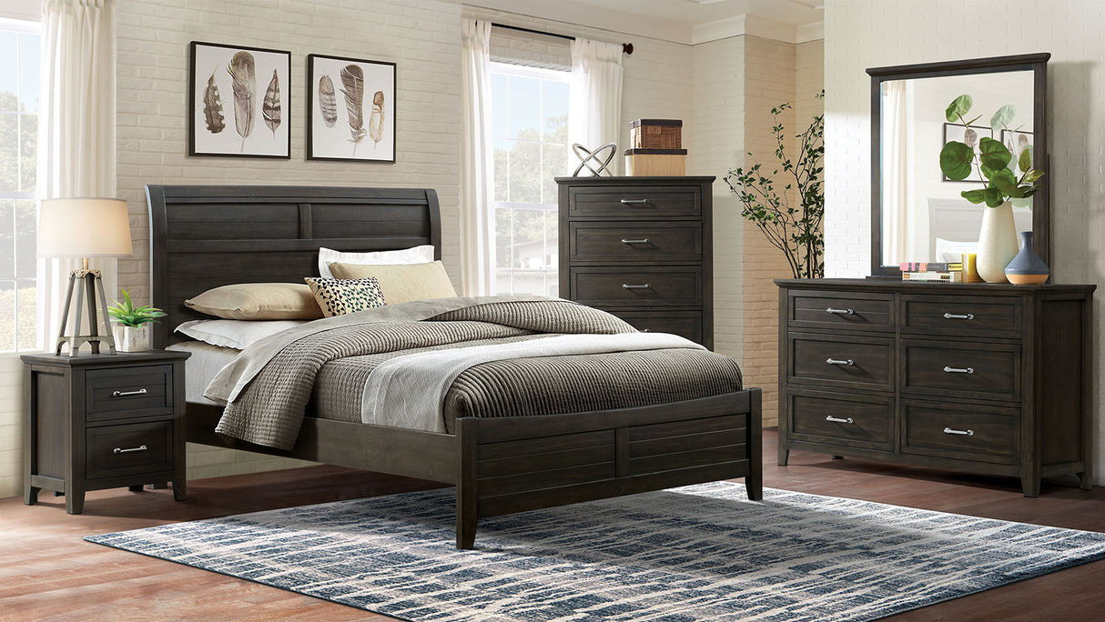 Alaina - 5 Piece Queen Bedroom Set With Night Stand - Walnut - FOA7916Q - 5PC - 2NS - Home Elegance USA - 1