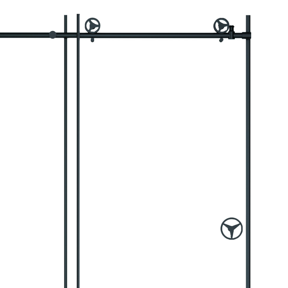 60 in. W x 76 in. HSliding Frameless Shower Door in Matte Black with Clear Glass - W127264911 - image - 7