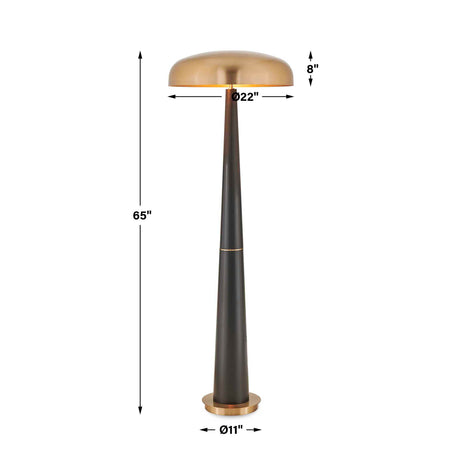 Davis Floor Lamp Black,Brass,Gold - Black / Gold by Uttermost - View 3