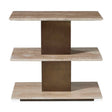 Travertini 3 Tiered Accent Table - Bronze / Beige by Uttermost - View 1