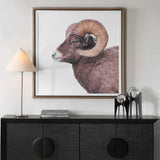 Big Horn Sheep Framed Print Black / Brown / White - Dark Brown / White by Uttermost - View 2