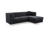 Delray G793B - SC Sofa Chaise ( 3 Boxes) , BLACK | Home Elegance USA