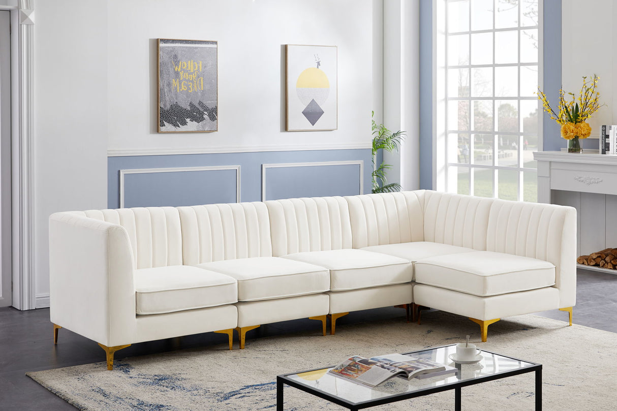 Alina - Modular Sectional 5 Piece - Cream - Fabric - 604Cream - Sec5B - Home Elegance USA - 3