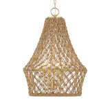 Macrame 4 Light Rope Pendant - Light Brown by Uttermost - View 4