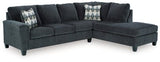 Ashley Smoke Abinger 83905S4 2 - Piece Sleeper Sectional with Chaise - Chenille - 83905S4 - Home Elegance USA - 1