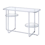 Acme - Hollo Sofa Table 83934 Glass & Chrome Finish