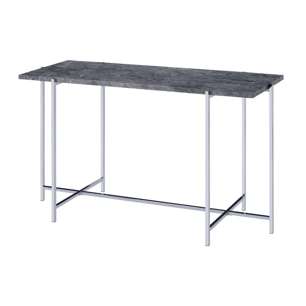 Adelae Sofa Table 83939 Faux Marble Top & Chrome Finish | Acme - 83939 - Home Elegance USA - 1