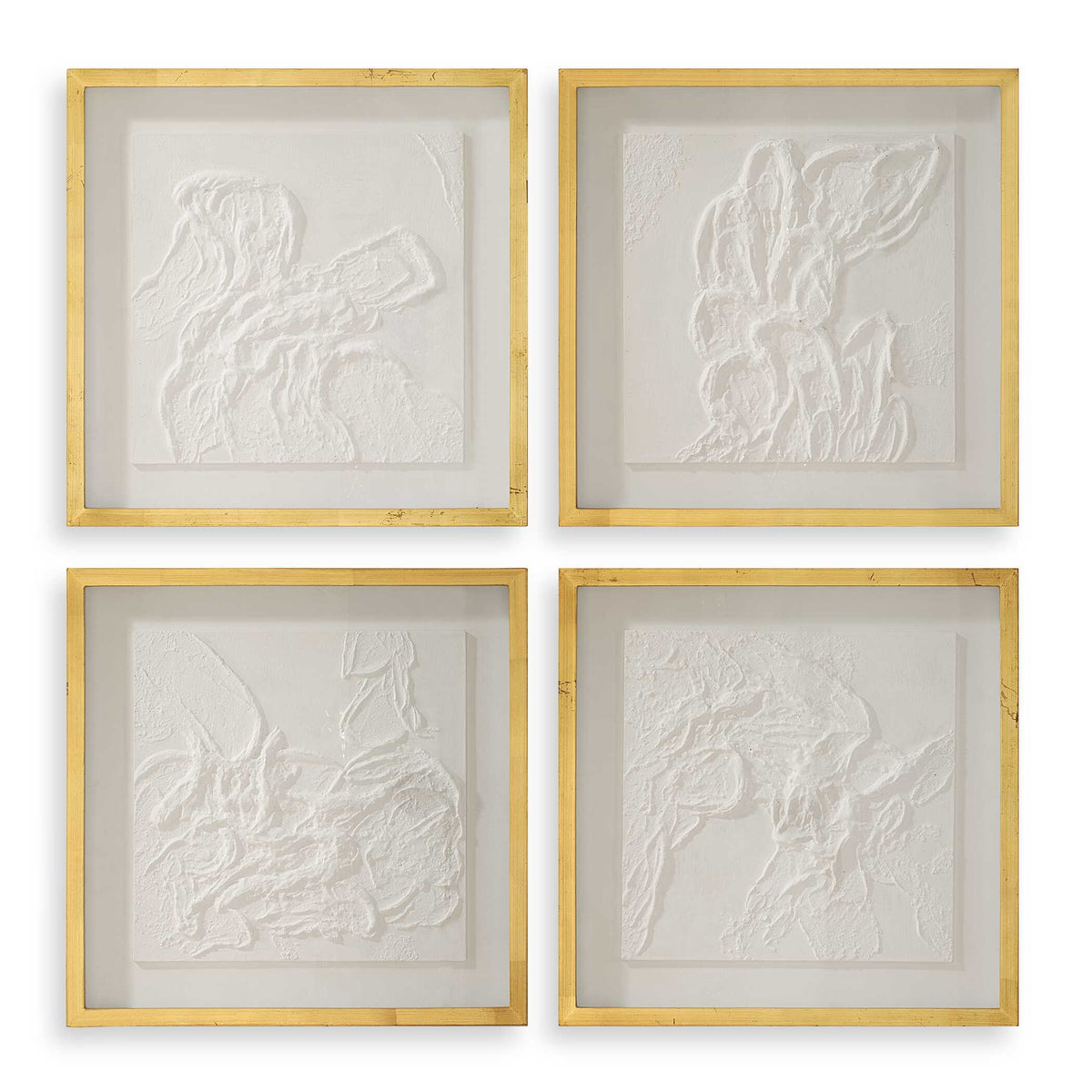 Fourfold Framed Prints (Set of 4) - Gold / White by Uttermost - View 1