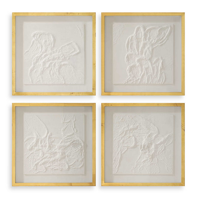 Fourfold Framed Prints (Set of 4) - Gold / White by Uttermost - View 1