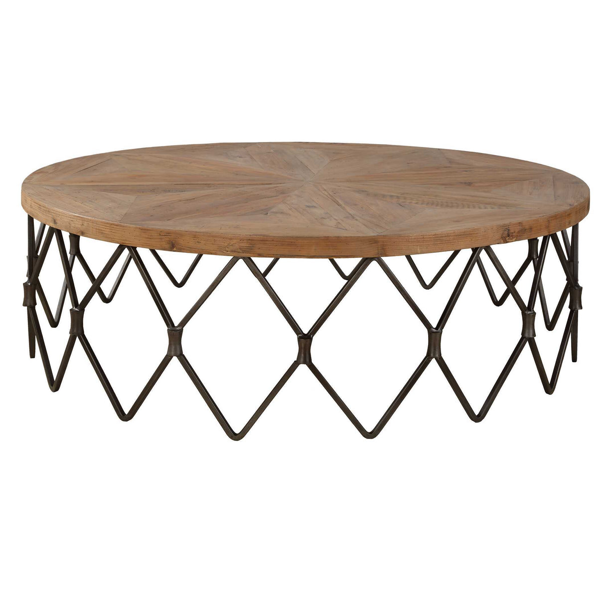 Chain Reaction Wooden Coffee Table - Light Brown by Uttermost - View 4