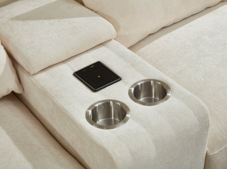 Modern Sectional Sofa Couch with Console,USB Charging Port,Reading Light,Cup Holder, Beige - sold by Home Elegance USA