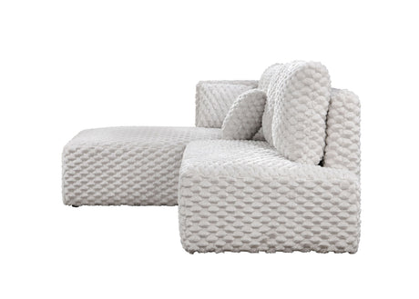 Manya Ivory Corduroy Sectional Sofa - sold by Home Elegance USA