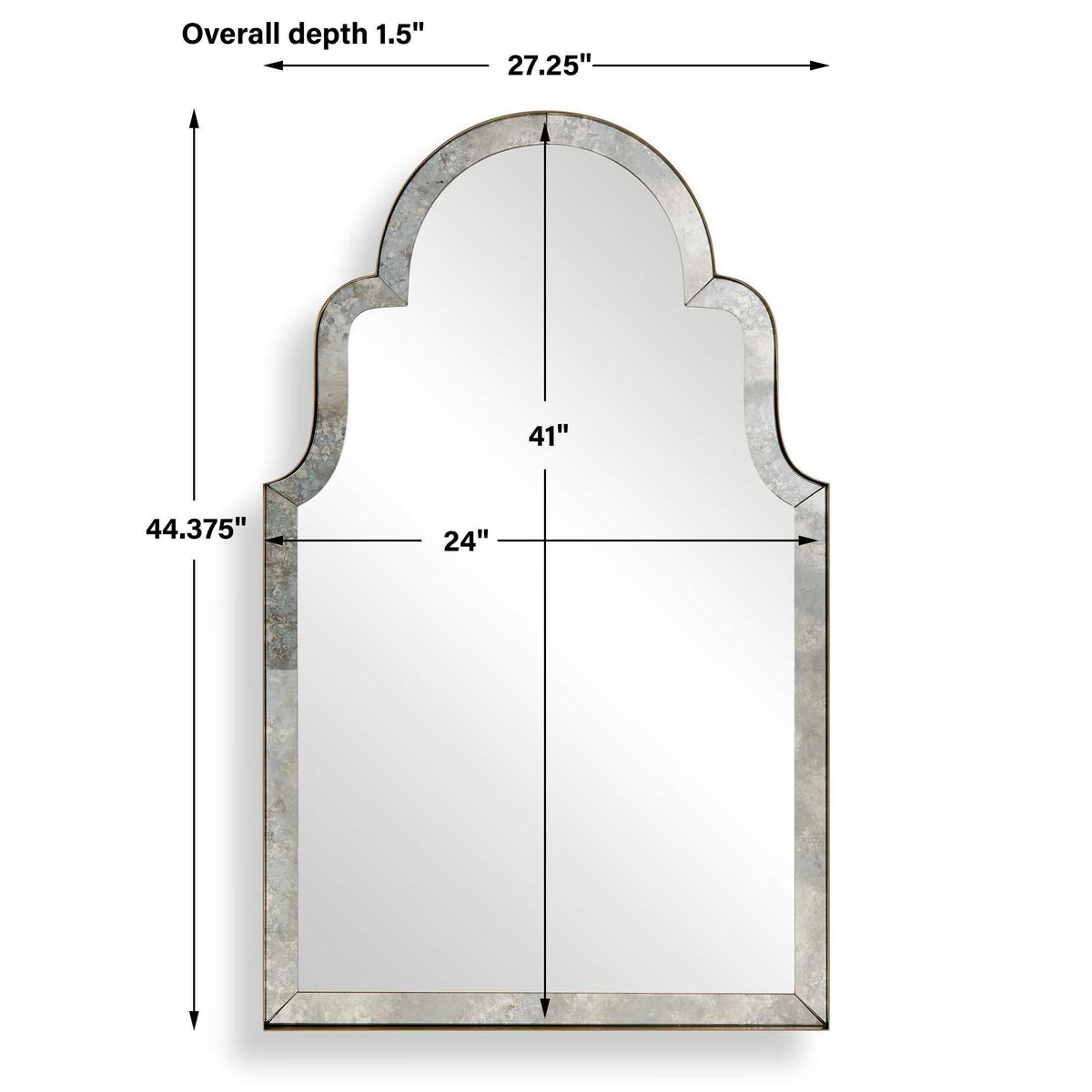 Brayden Antique Arch Mirror Plated Antique Brass - Gold / Silver by Uttermost - View 7